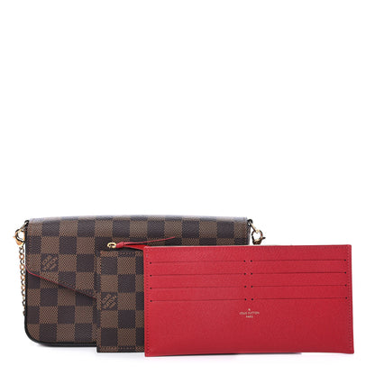 Louis Vuitton Damier Ebene Pochette Felicie Chain Wallet 1 of 9