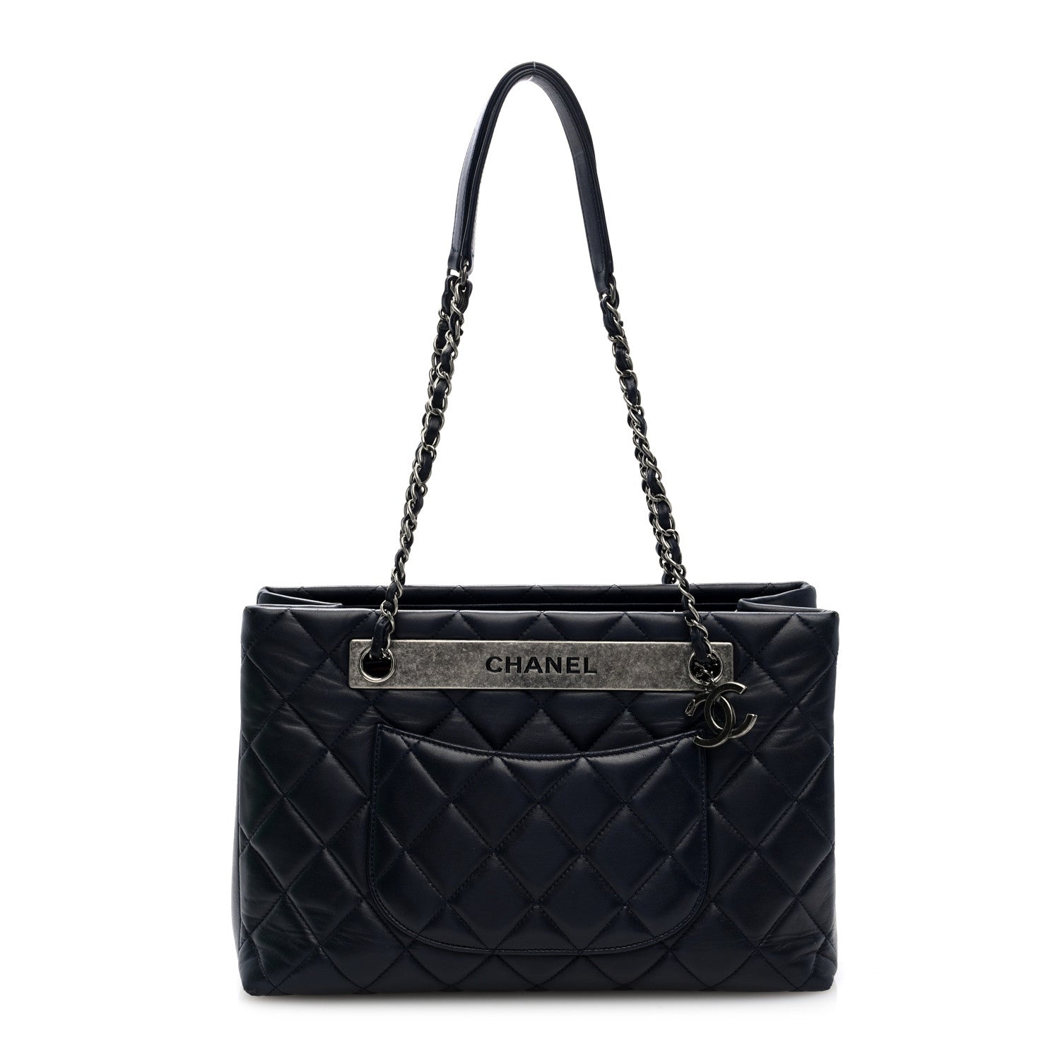 Chanel Lambskin Quilted Trendy CC Tote Navy 1 of 10