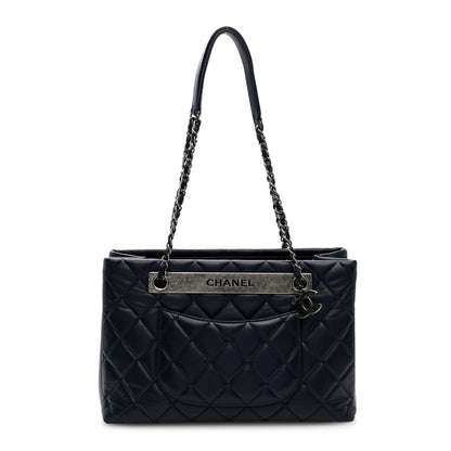 Chanel Lambskin Quilted Trendy CC Tote Navy 1 of 10