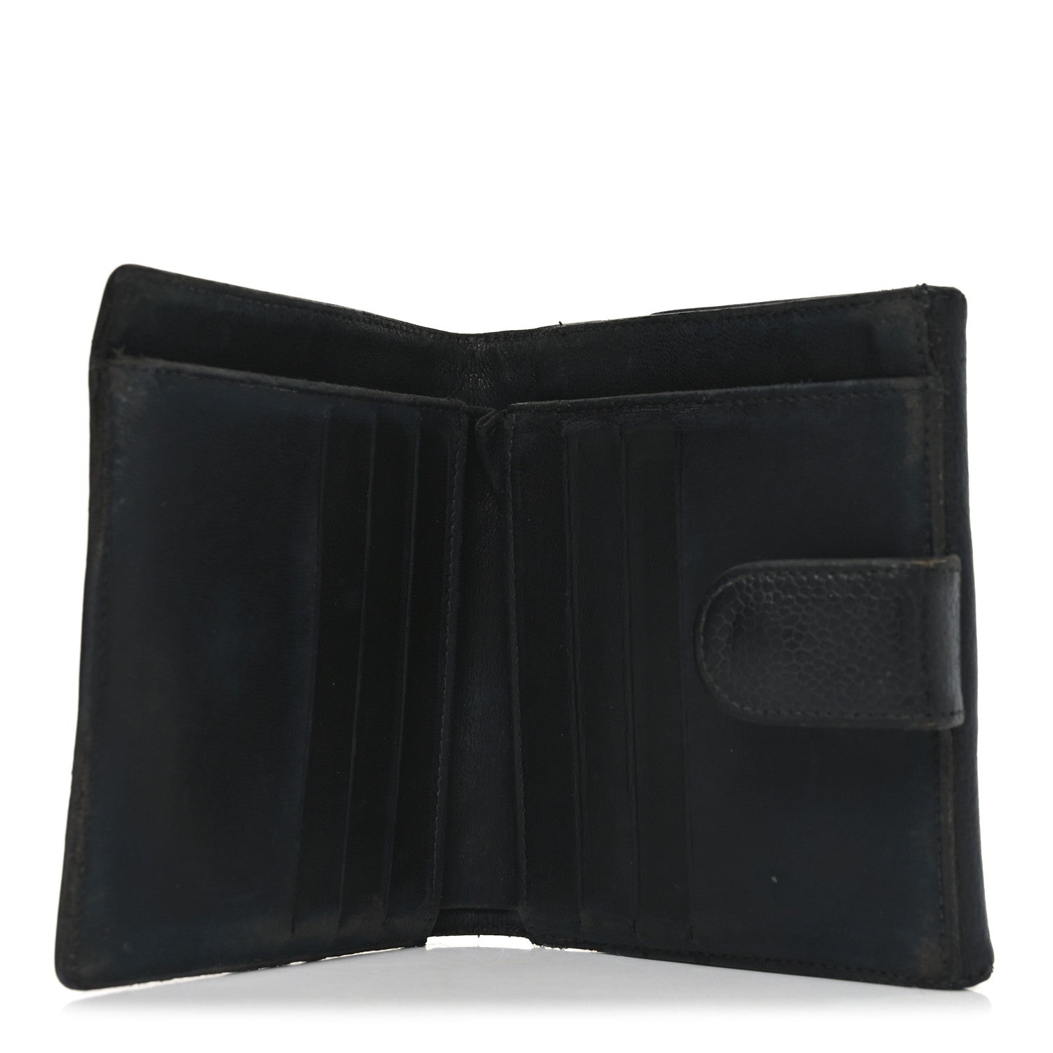 Chanel Caviar Timeless CC Compact French Wallet Black 1838153