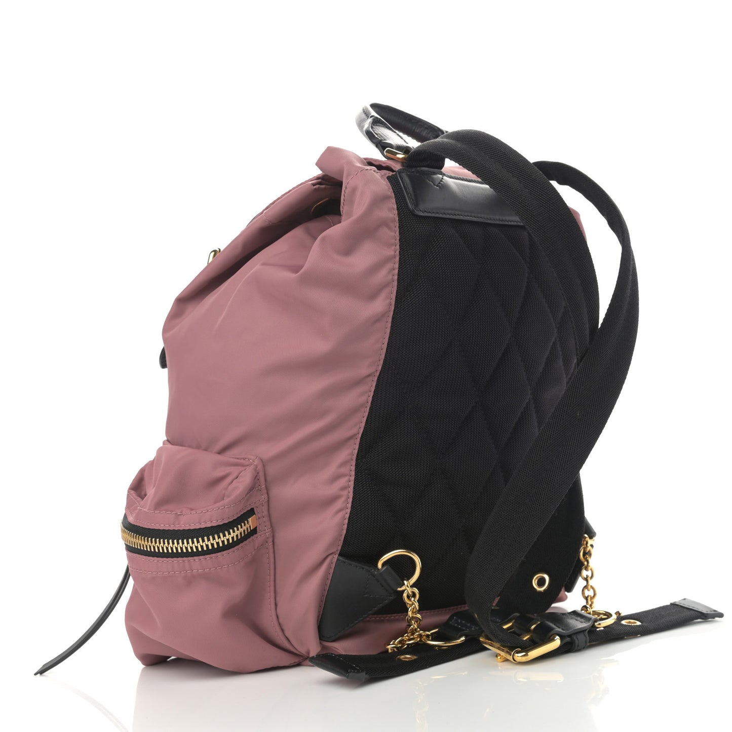 Nylon Medium Rucksack Backpack Mauve Pink