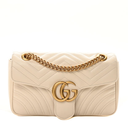 Gucci Calfskin Matelasse Small GG Marmont Shoulder Bag White 1 of 11