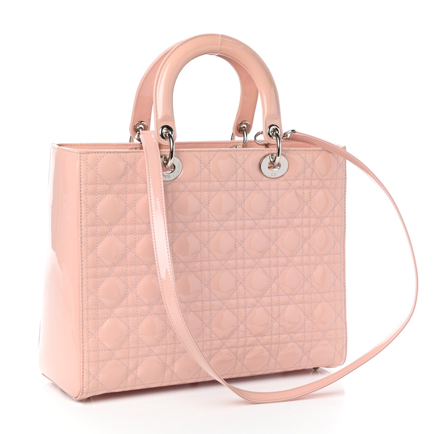 Patent Cannage Large Lady Dior Light Pink