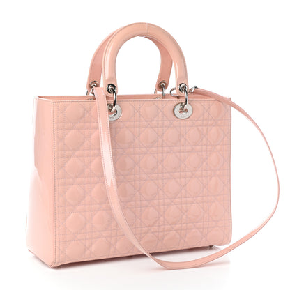 Christian Dior Patent Cannage Large Lady Dior Light Pink 3 of 9