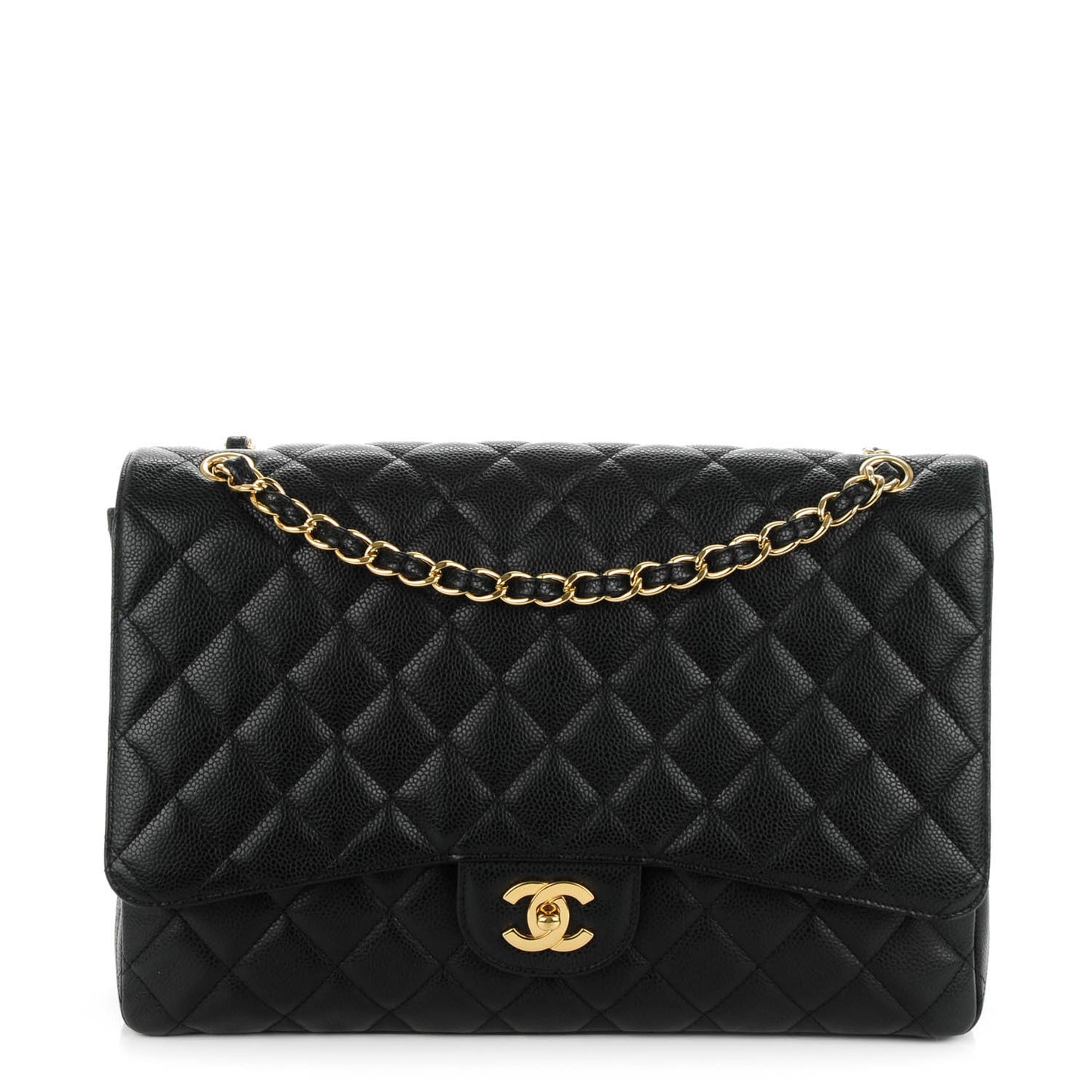 Caviar Quilted Maxi Single Flap Black