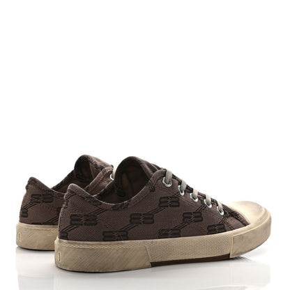 Balenciaga Jacquard BB Monogram Distressed Womens Paris Low Top Sneakers 40 Dark Mink Grey Brown 4 of 8