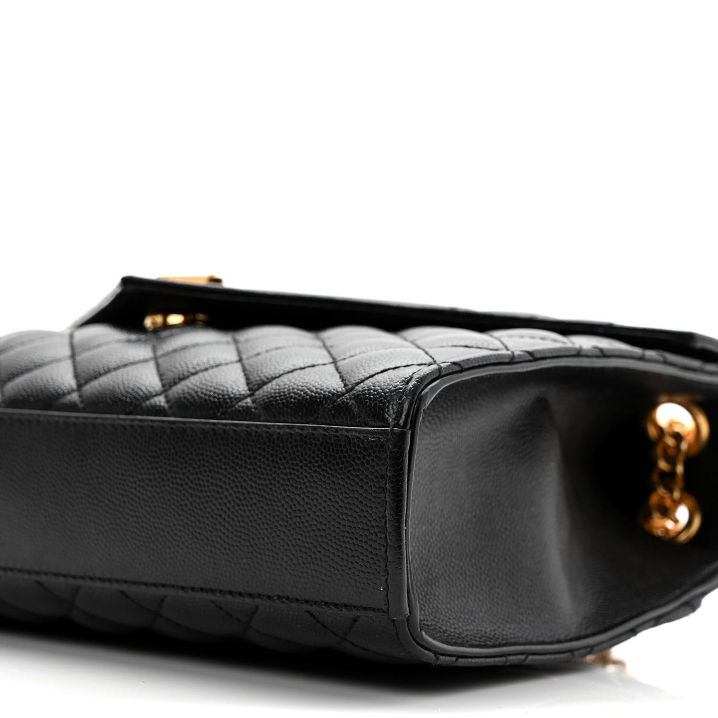 Grain De Poudre Textured Mixed Matelasse Triquilt Medium Monogram Satchel Black