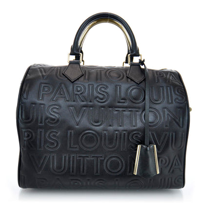 Louis Vuitton Calfskin Embossed Speedy Cube 30 Black 1 of 12
