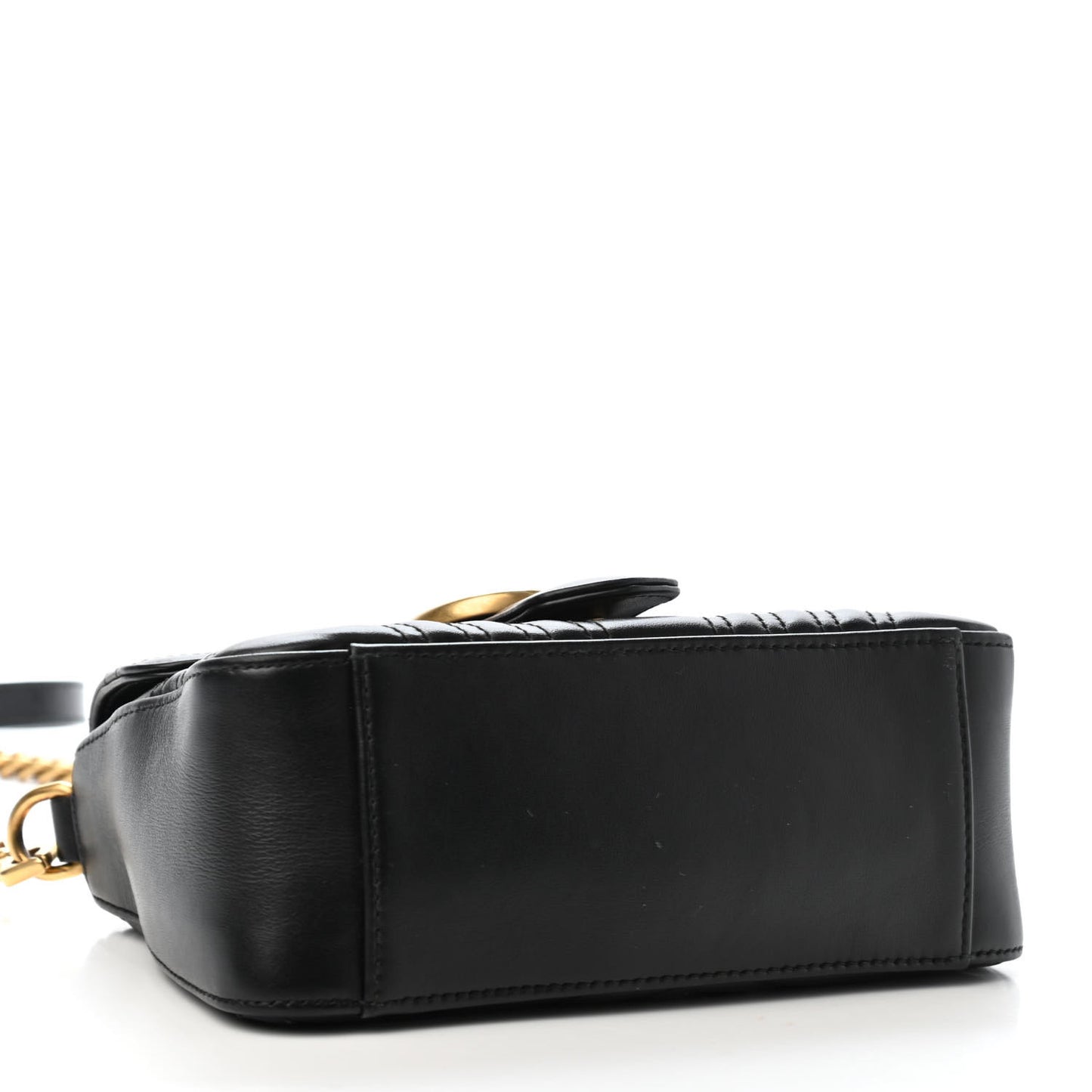 Calfskin Matelasse Mini GG Marmont Top Handle Shoulder Bag Black