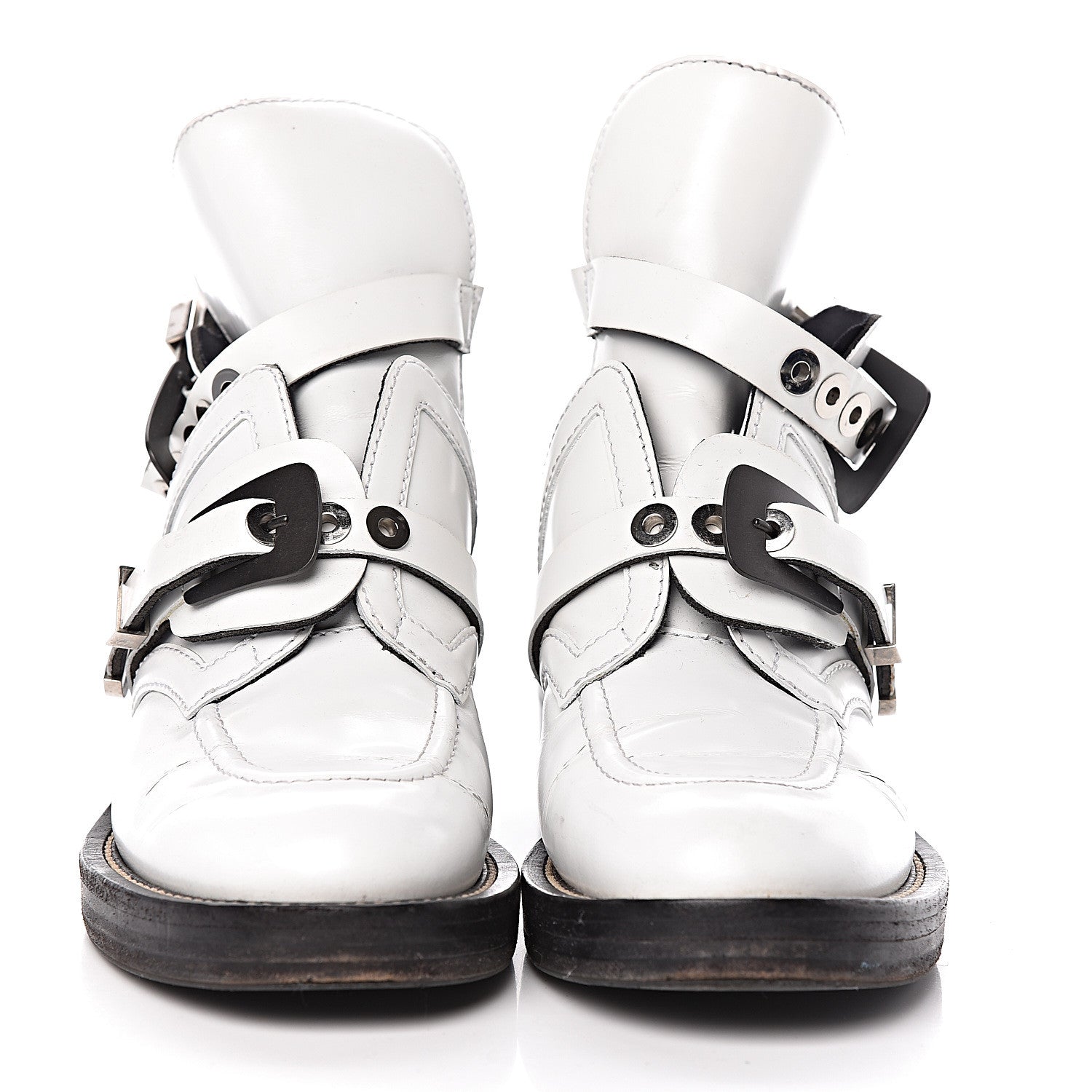 Balenciaga Brushed Calfskin Ceinture Ankle Boots 39 White 2 of 21