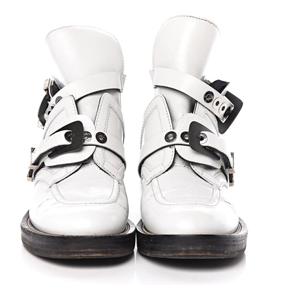 Balenciaga Brushed Calfskin Ceinture Ankle Boots 39 White 2 of 21