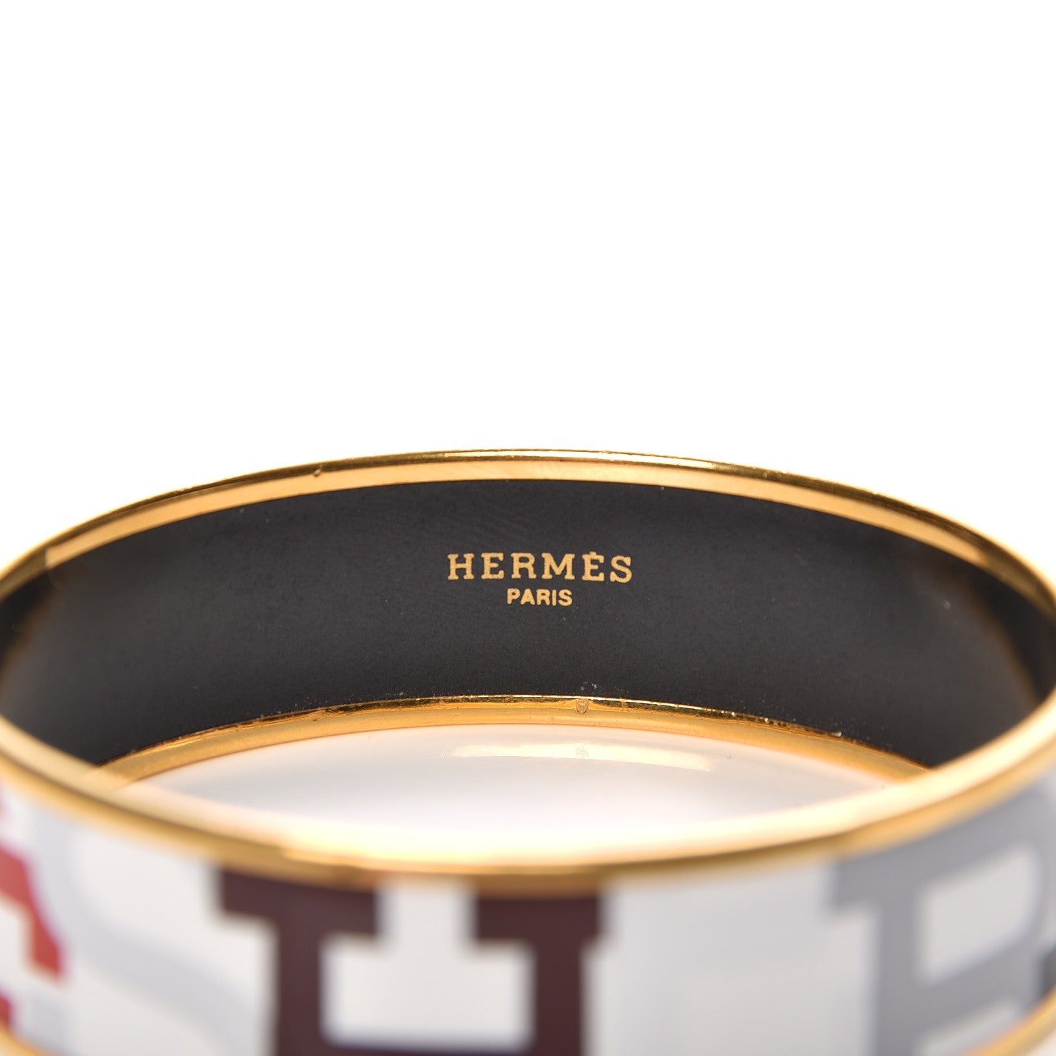 Hermes Enamel Printed Wide Capitales Bracelet 65 5 of 5