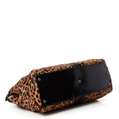 Fendi Calf Hair Leopard Print Zucca Large Peekaboo Iconic Satchel Tobacco 4 of 11