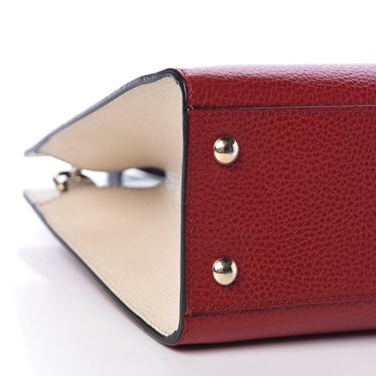 Gucci Dollar Calfskin Medium Soho Top Handle Satchel Hibiscus Red Mystic White Blue 9 of 10