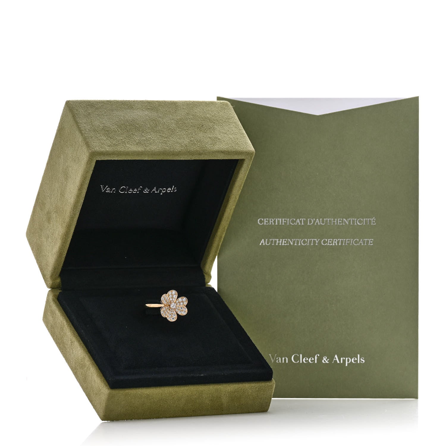 Van Cleef & Arpels 18K Yellow Gold Diamond Small Pave Frivole Ring 53 6.5 6 of 6