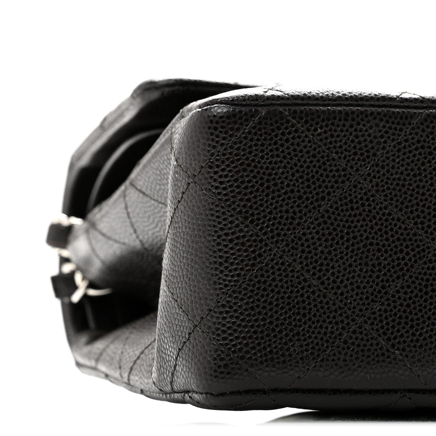 Caviar Quilted Medium Double Flap Brown