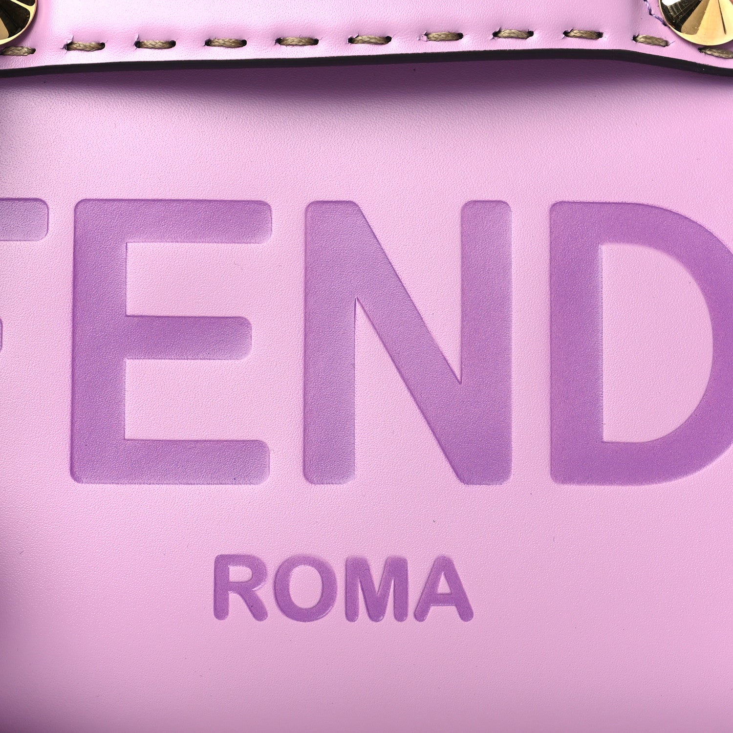 Fendi Vitello King Logo Embossed Mini By The Way Boston Bag Violetta 9 of 11