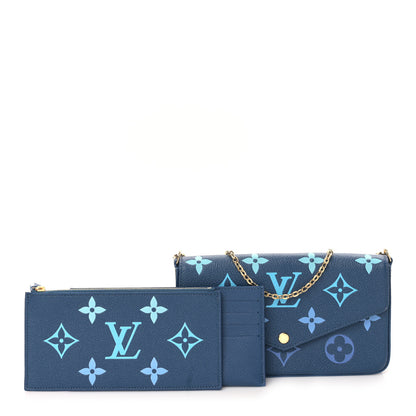 Louis Vuitton Empreinte Monogram Giant Felicie Pochette Chain Wallet Gradient Blue 1 of 10