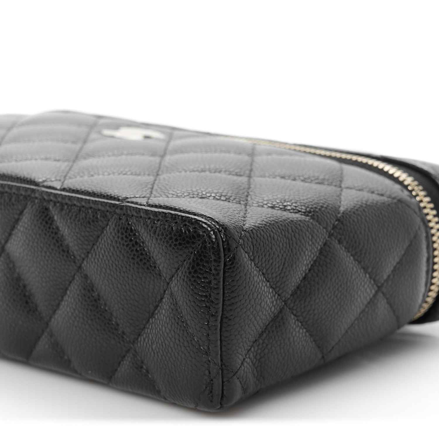 Chanel Caviar Quilted Top Handle Slim Vanity With Chain Black 9 of 10