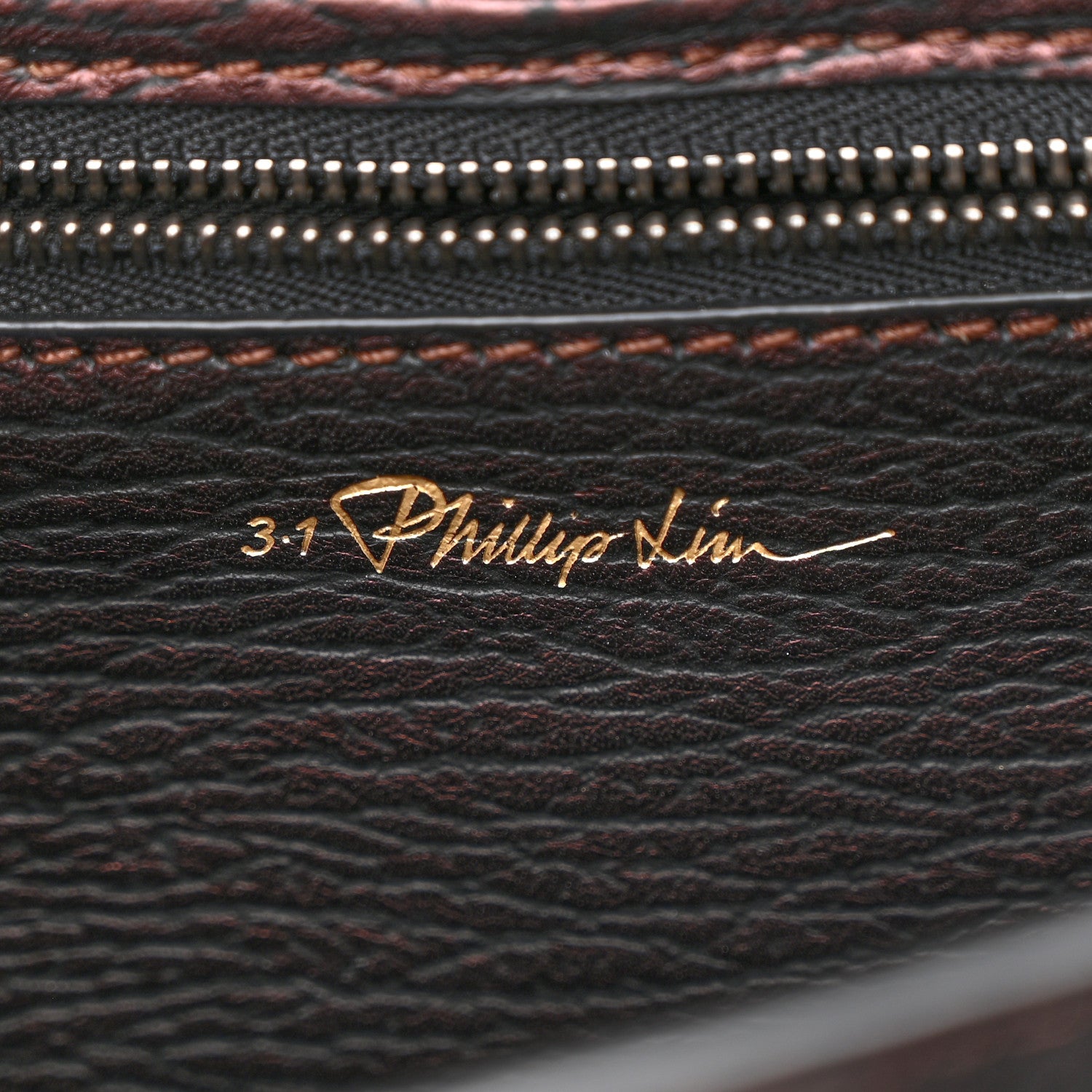 3.1 Phillip Lim Metallic Textured Calfskin Mini Pashli Satchel Burgundy 6 of 9