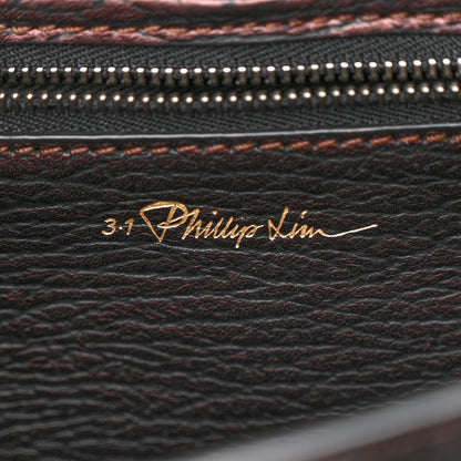 3.1 Phillip Lim Metallic Textured Calfskin Mini Pashli Satchel Burgundy 6 of 9