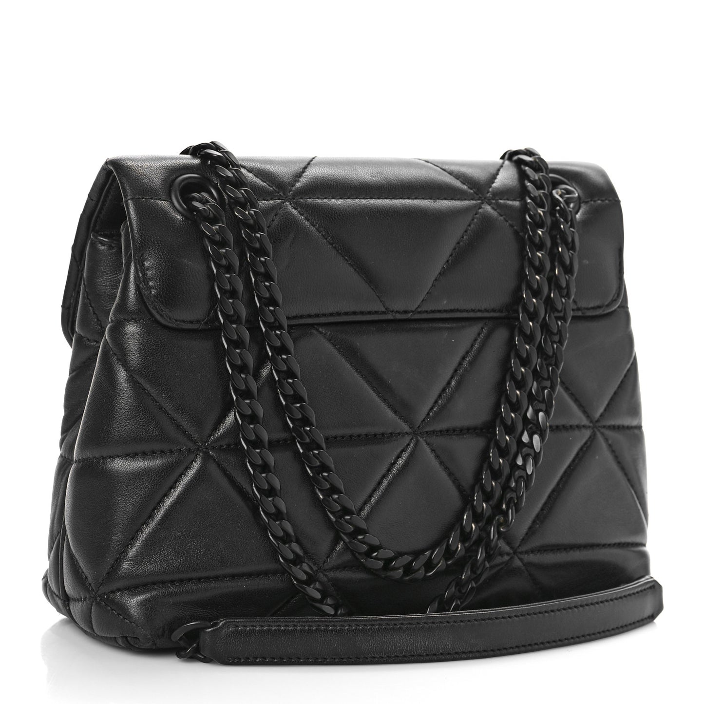 Nappa Triangle Stitched Small Spectrum Bag Black
