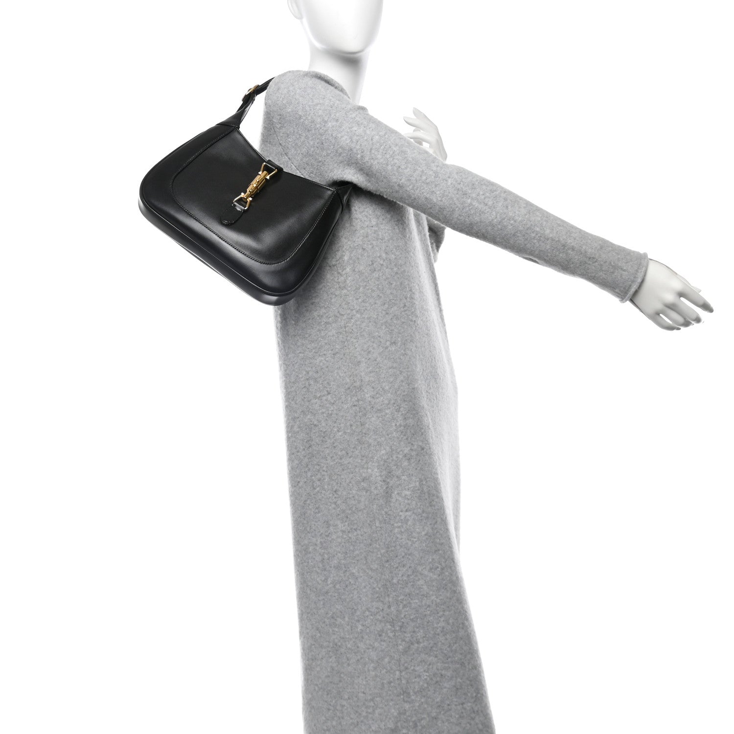 Gucci Boarded Dyana Lux Calfskin Small Jackie 1961 Hobo Black 2 of 10