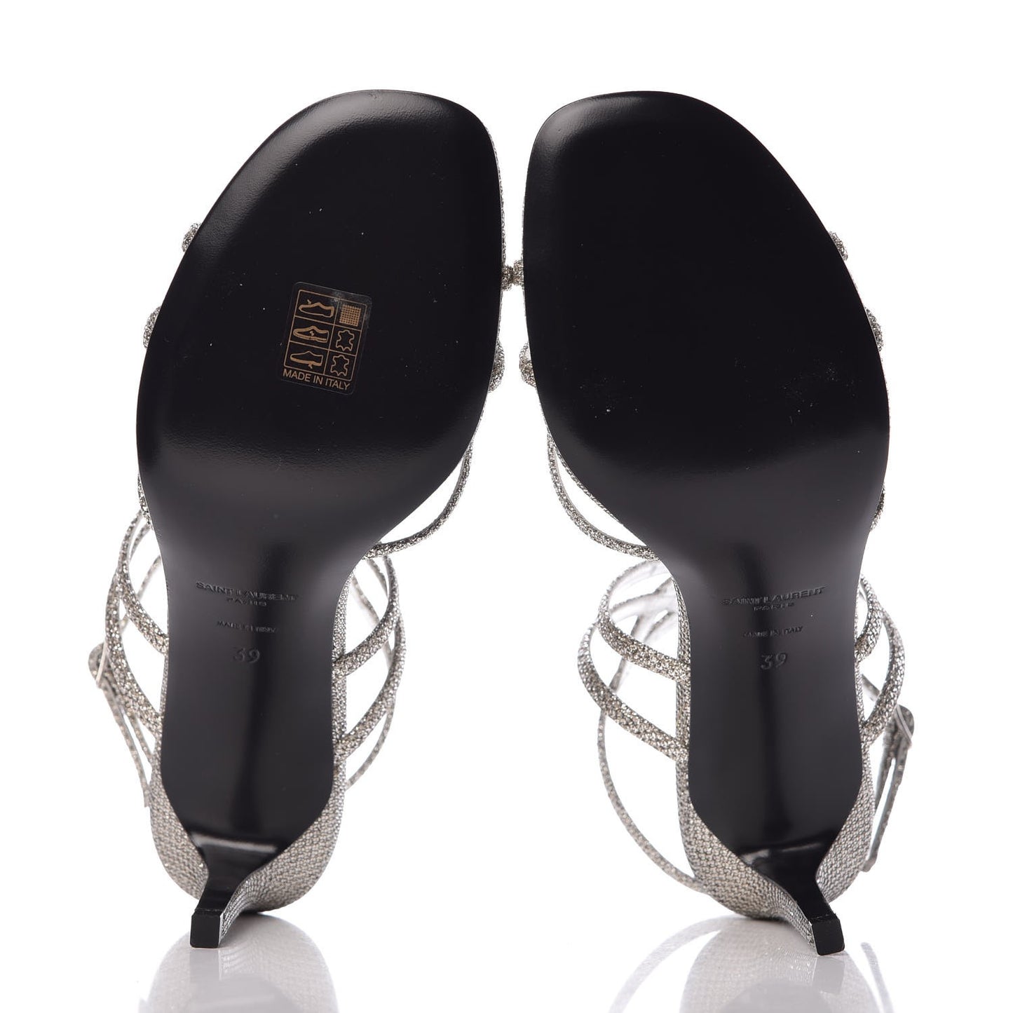 Metallic Mesh Kate 80 Strap Sandals 39 Platino