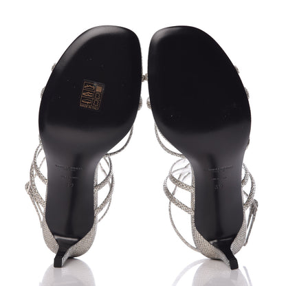 Saint Laurent Metallic Mesh Kate 80 Strap Sandals 39 Platino 5 of 8