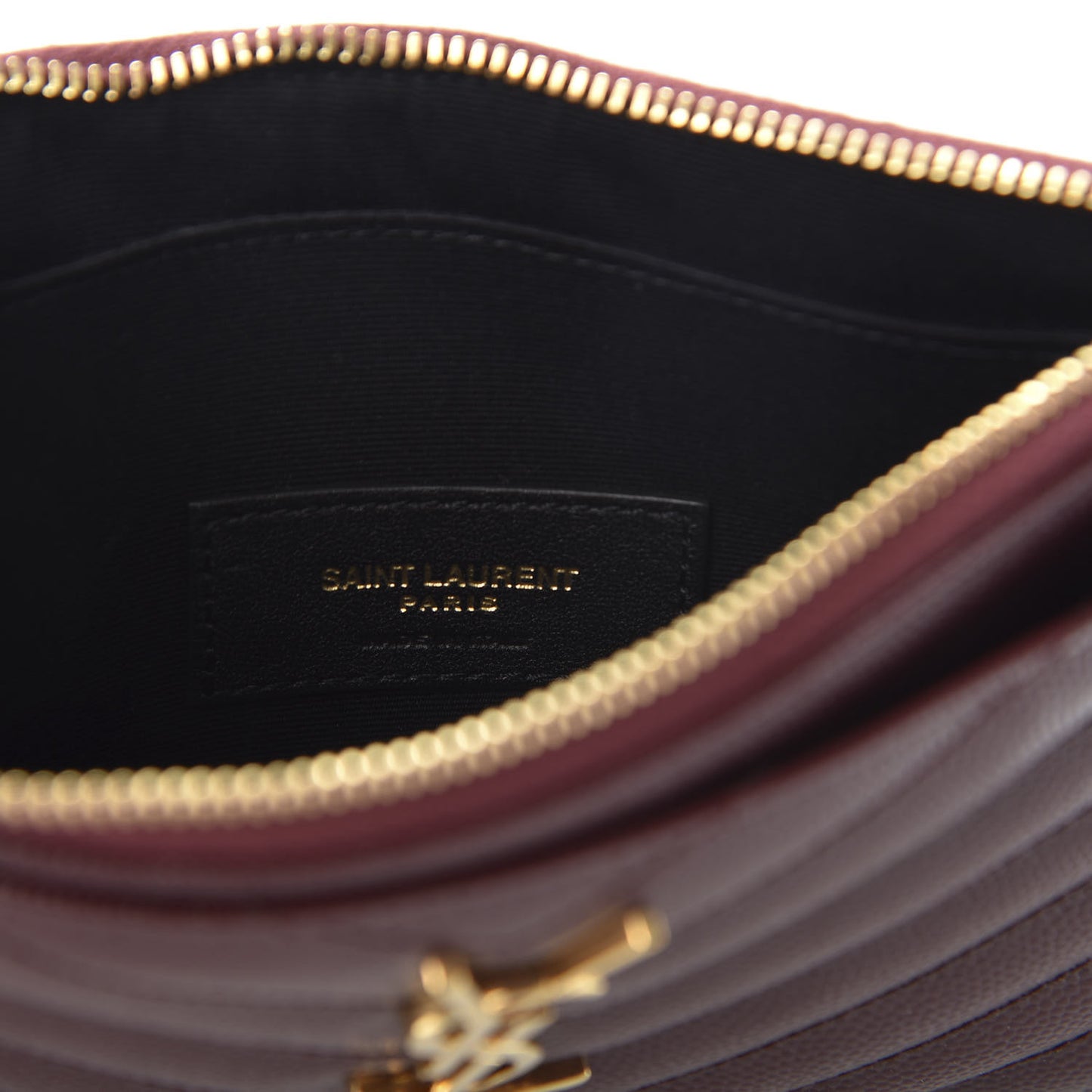 Grain De Poudre Matelasse Chevron Monogram Bill Pouch Amaranto
