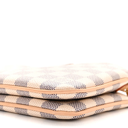 Louis Vuitton Damier Azur Double Zip Pochette 9 of 11