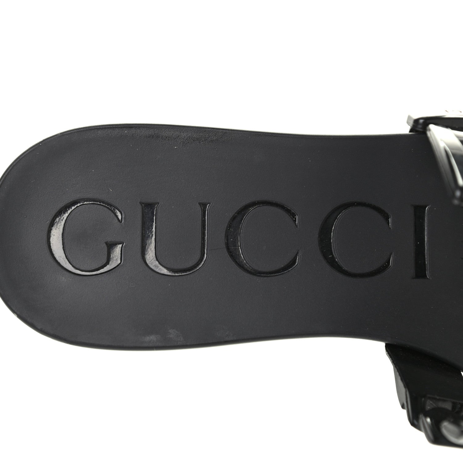 Gucci Rubber Womens Slide Sandals 35 Black 7 of 8