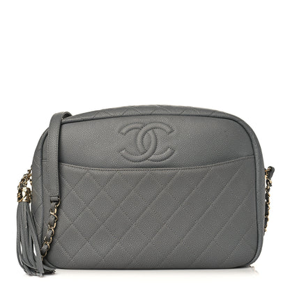 Chanel Caviar Quilted Large Coco Tassel Camera Case Grey 1 of 13