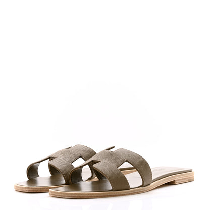Hermes Epsom Oran Sandals 36 Etoupe 3 of 9