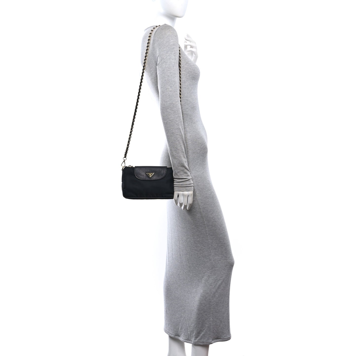 Tessuto Nylon Saffiano Crossbody Bag Black