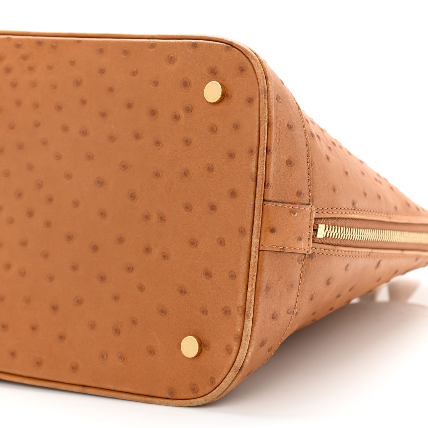 Ostrich Top Handle Tote Brown