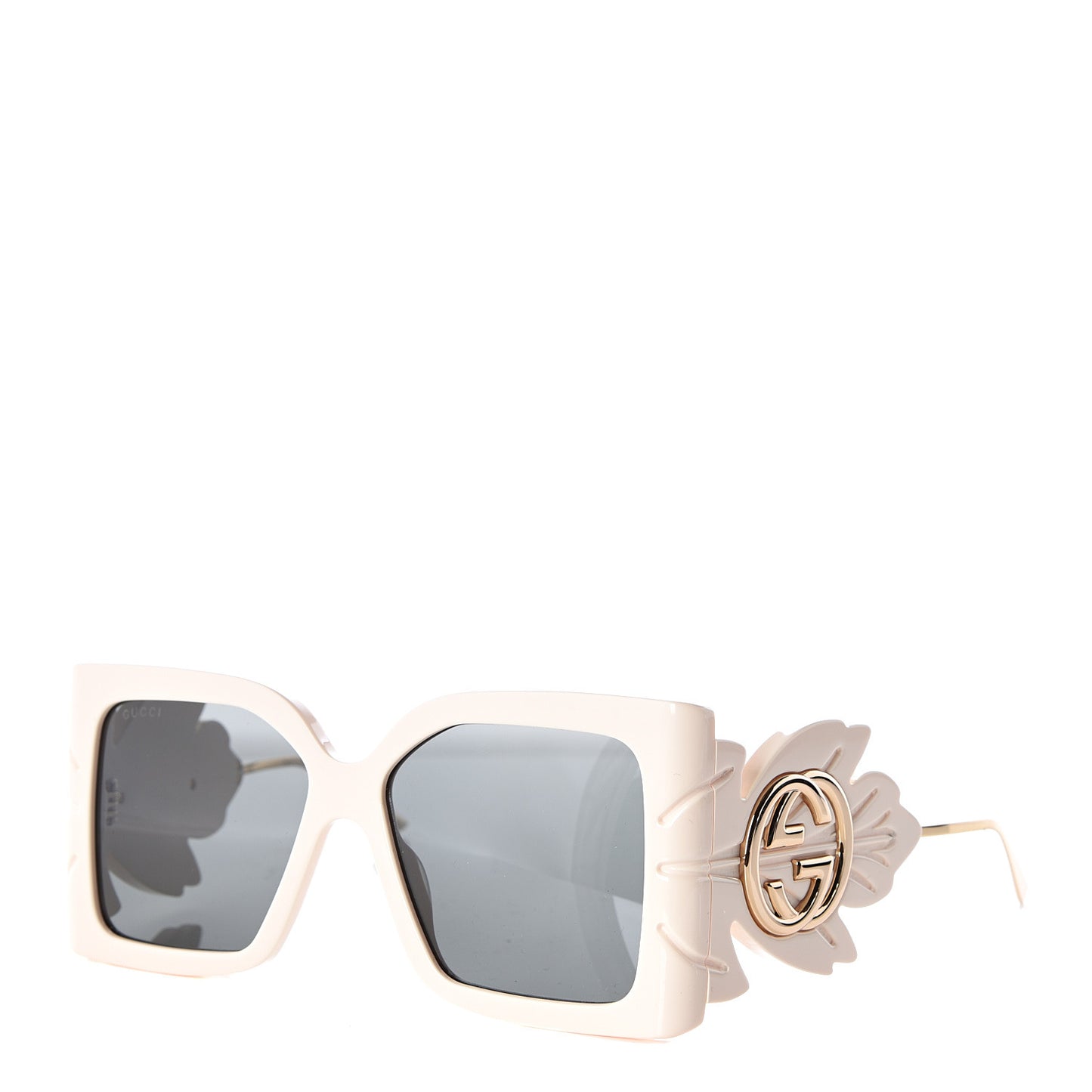 Acetate Square Frame Wing Sunglasses GG0535S White