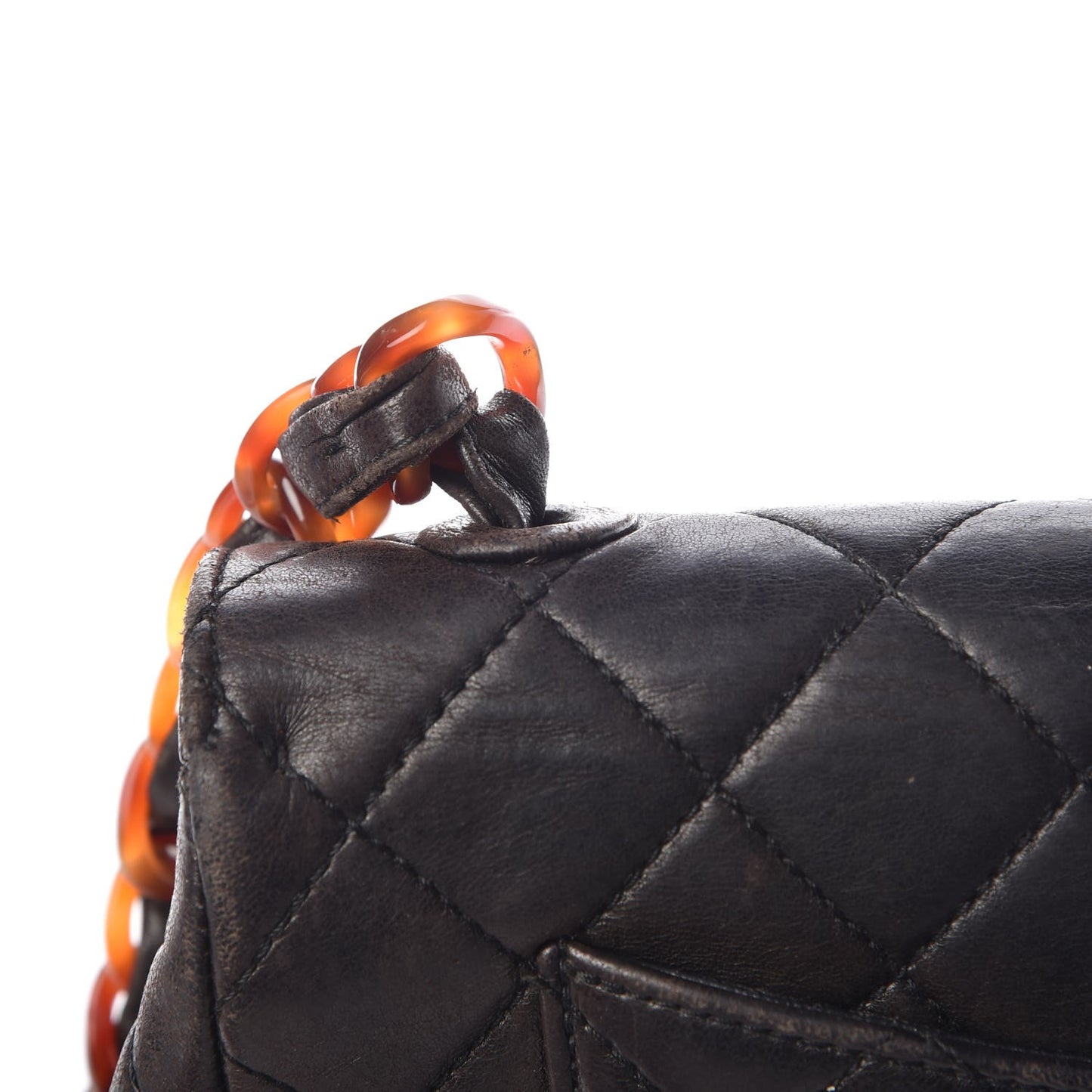 Lambskin Quilted Bekko Jumbo Single Flap Black