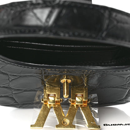Alexander Wang Crocodile Embossed Calfskin Micro Legacy Hobo Black 5 of 12
