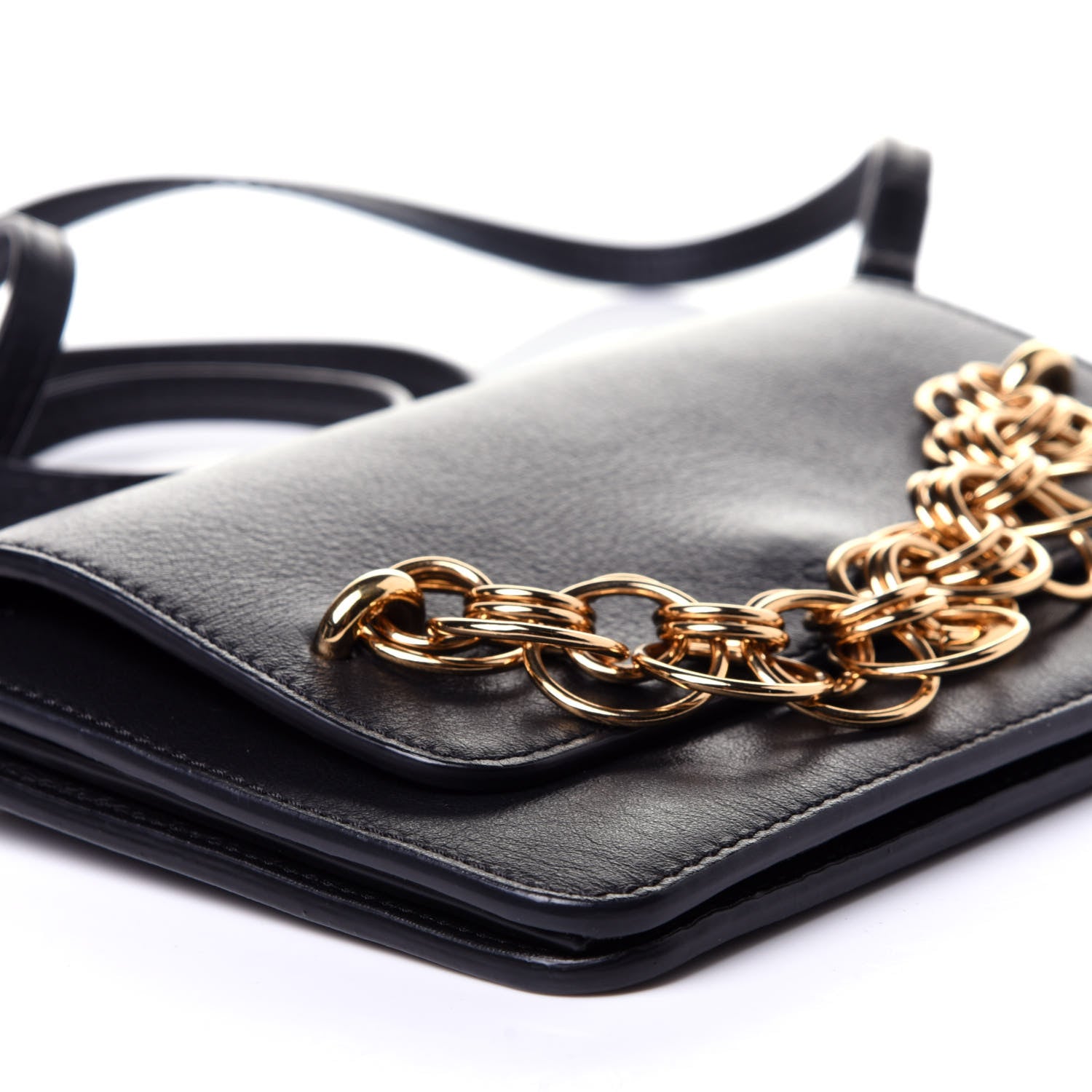Chloe Smooth Calfskin Drew Bijou Clutch Black 6 of 10