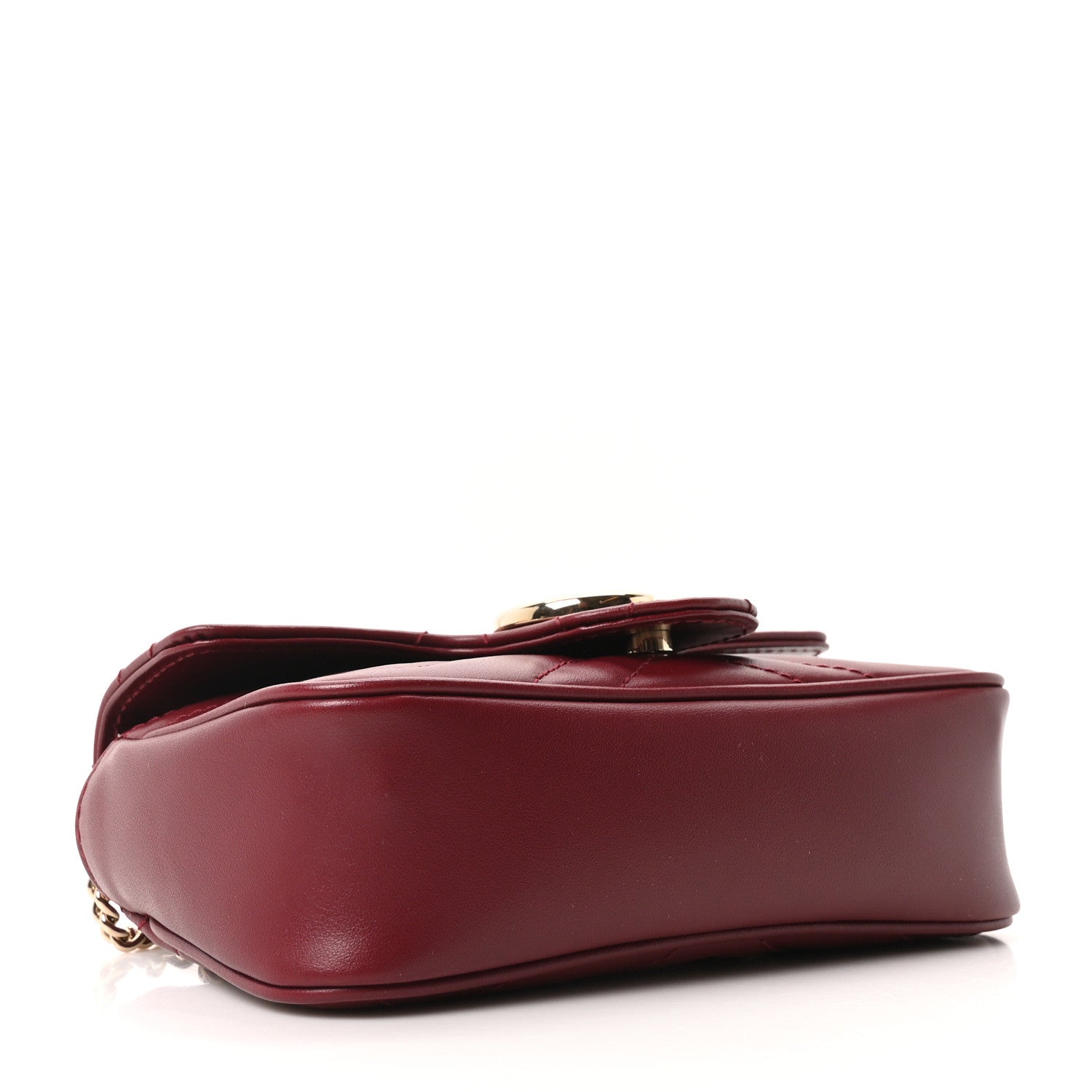 Gucci Calfskin Matelasse Super Mini GG Marmont Shoulder Bag Rosso Ancora 4 of 10