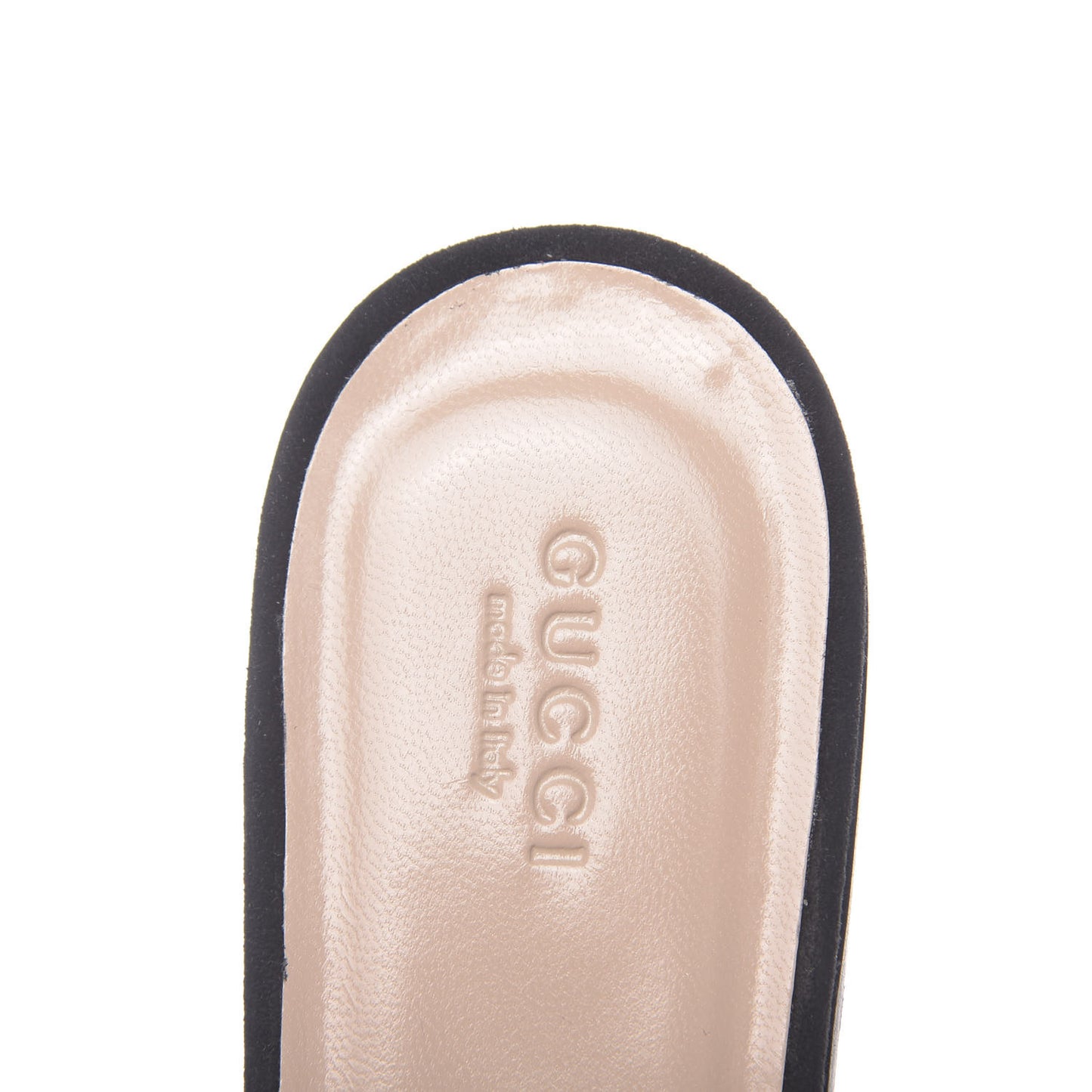 Kid Scamosciato GG Marmont Fringe Slippers 39 Black