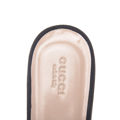 Gucci Kid Scamosciato GG Marmont Fringe Slippers 39 Black 6 of 8