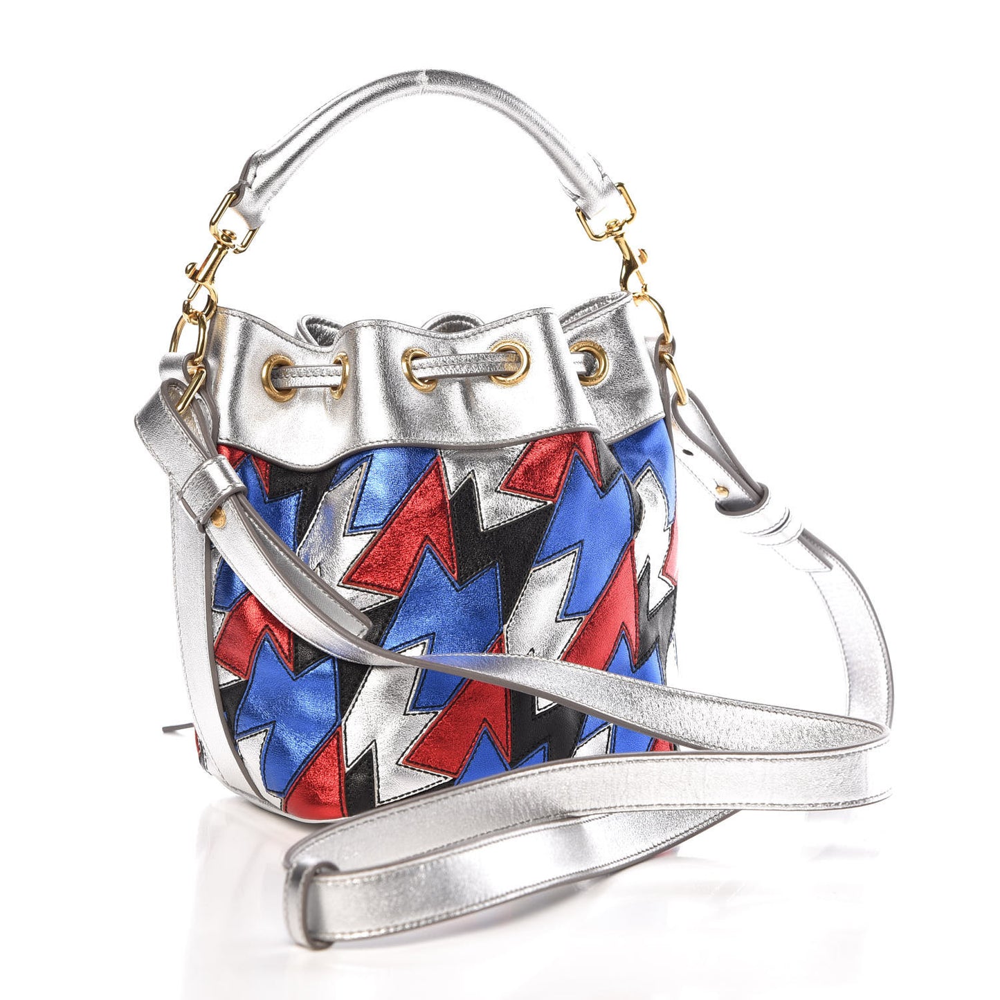 Calfskin Patchwork Small Emmanuelle Bucket Bag
