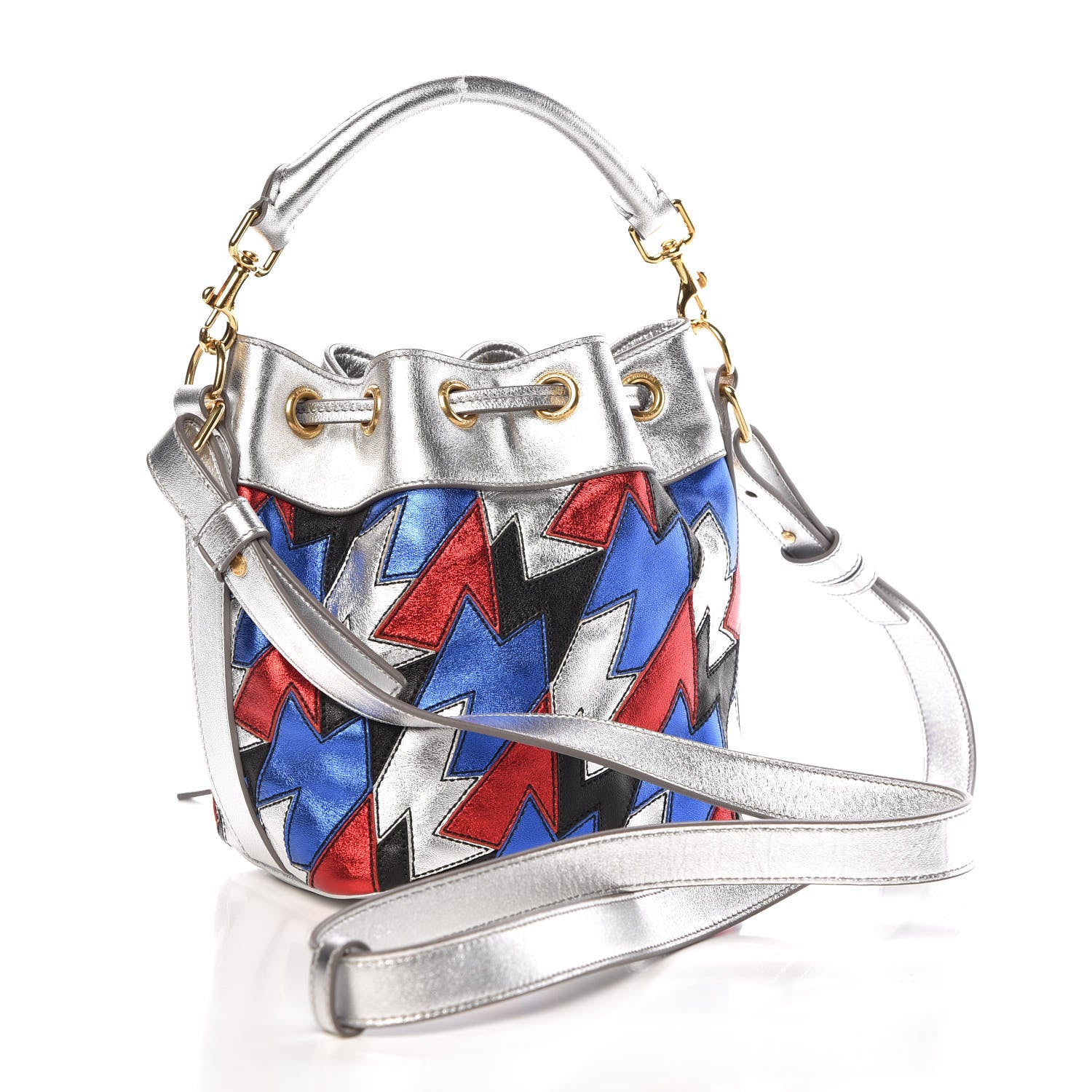 Saint Laurent Calfskin Patchwork Small Emmanuelle Bucket Bag 3 of 10