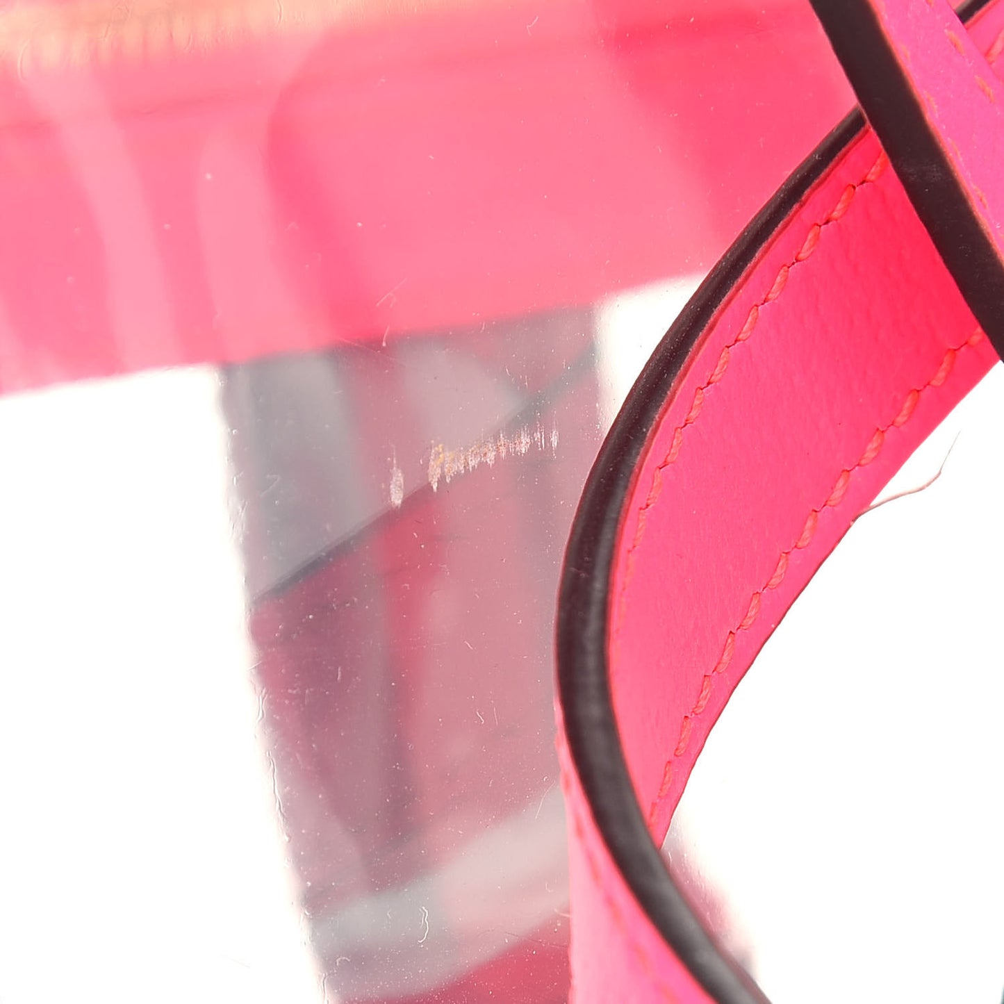 Vinyl Web Mini Ophidia Transparent Shoulder Bag Fluorescent Fuchsia
