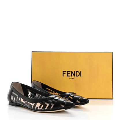 Fendi PVC Calfskin FF Colibri Ballerina Flats 36 Black 15 of 15