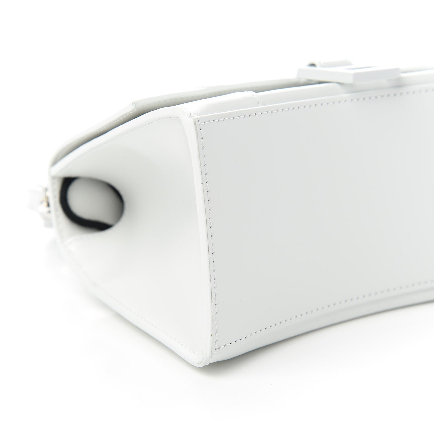 Balenciaga Shiny Box Calfskin Tonal B Small Hourglass Top Handle Bag White 6 of 11