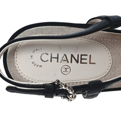 Chanel Grosgrain Crystal Bow Slingback Sandals 36.5 Black 7 of 7