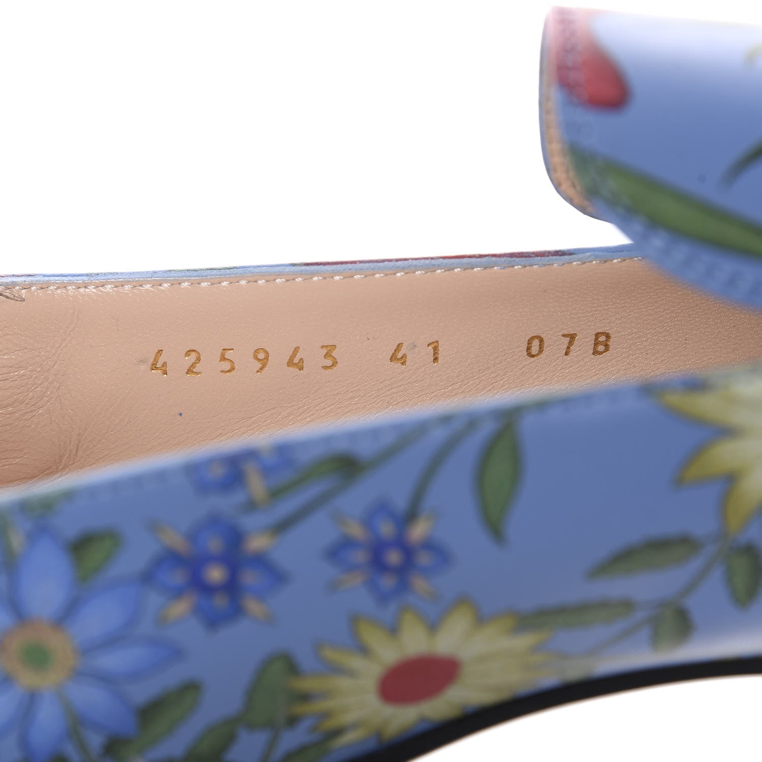 Gucci Apollo Calfskin Web Pearl New Flora Peyton 75mm Loafer Pumps 41 Azure 9 of 11